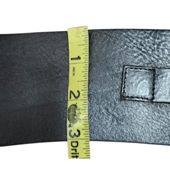 ZAPA Paris Wide Black Leather Waist Belt Corset Style Made in France Size 75/30 - Picture 7 of 10